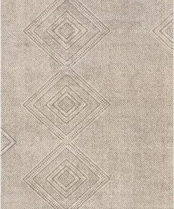 Well Woven Tribal Moroccan Diamond Beige Distressed High-Low Soft Area Rug