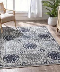 Well Woven Blue Modern Suzani Soft Area Rug