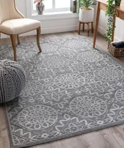 Well Woven Grey Modern Suzani Soft Area Rug All Area Rugs And Runners