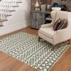 Mohawk Home Geometric Aztec Bands Contemporary Cream/Navy Soft Area Rug