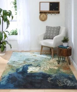 Home Modern Abstract Marble Ink Multicolor Soft Area Rug All Area Rugs And Runners
