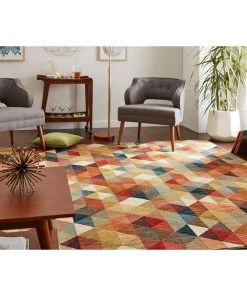 All Area Rugs And Runners Home Diamonte Woven Soft Area Rug Orange/Teal