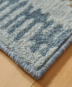 Mohawk All Area Rugs And Runners Stripes Cream/Gold And Blue/Grey Soft Area Rug