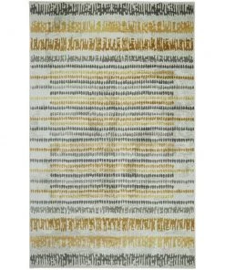 Mohawk All Area Rugs And Runners Stripes Cream/Gold And Blue/Grey Soft Area Rug