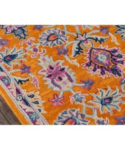 Zaid Momeni Ibiza Hand Tufted Wool Traditional Soft Area Rug Orange
