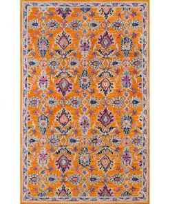 Zaid Momeni Ibiza Hand Tufted Wool Traditional Soft Area Rug Orange