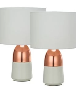 Modern Rugs And Decor 2-Tone 12 Inch Table Lamp Set (Set Of 2) Home Décor