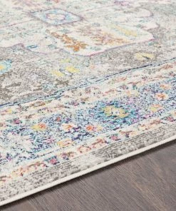 Mourad Charcoal Vintage Distressed Medallion Charcoal Multi-Color Vintage Distressed Area Rug