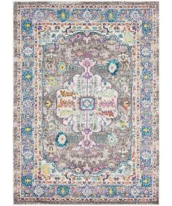 Mourad Charcoal Vintage Distressed Medallion Charcoal Multi-Color Vintage Distressed Area Rug