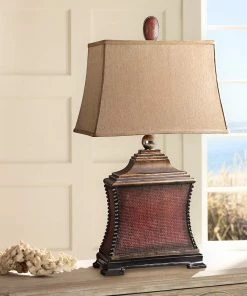 Uttermost Pavia Aged Red Woven Texture Table Lamp