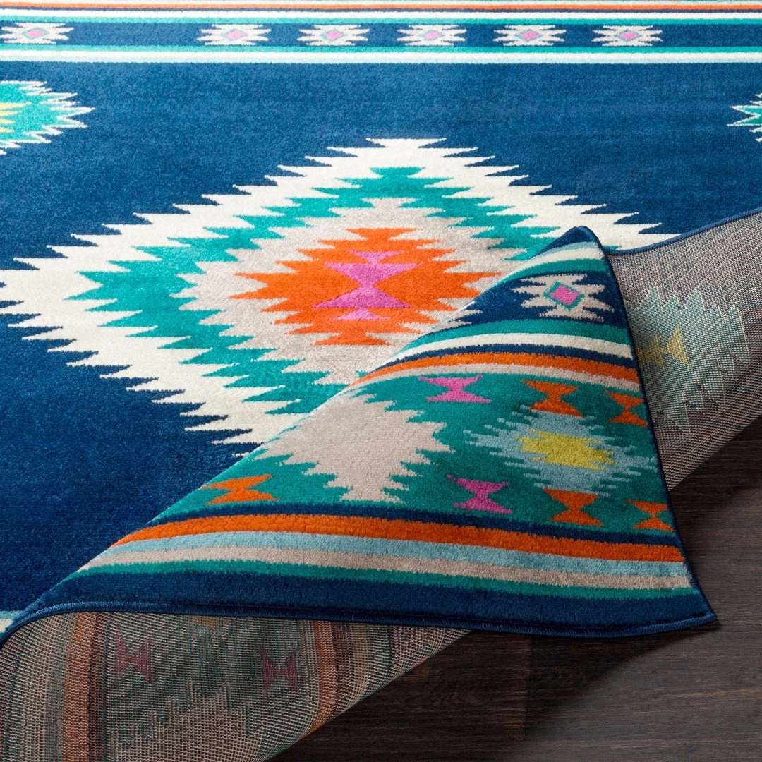 Nurzhan Southwestern Southwestern Navy Blue Teal Area Rug 3 Nurzhan Southwestern Southwestern Navy Blue Teal Area Rug