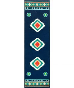 Nurzhan Southwestern Southwestern Navy Blue Teal Area Rug 11 Nurzhan Southwestern Southwestern Navy Blue Teal Area Rug