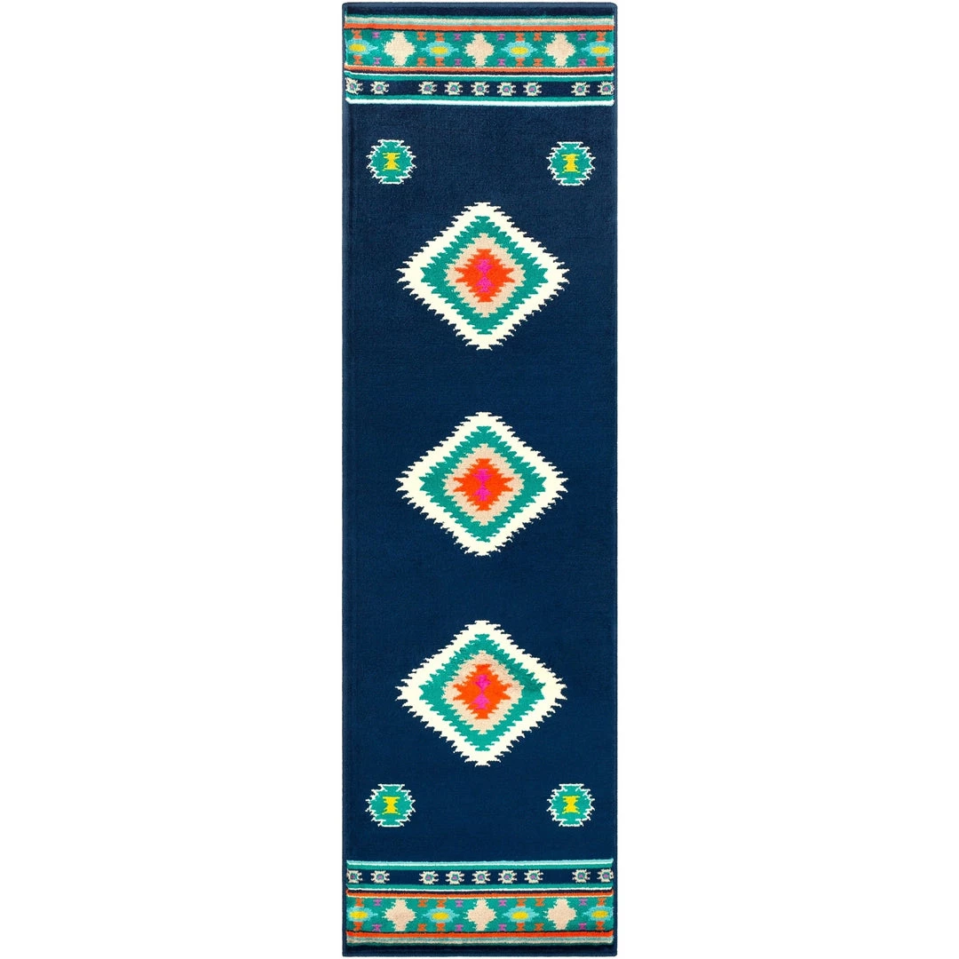 Nurzhan Southwestern Southwestern Navy Blue Teal Area Rug 6 Nurzhan Southwestern Southwestern Navy Blue Teal Area Rug
