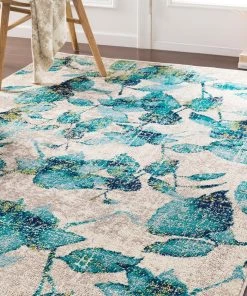 Orazio Teal Floral Area Rug All Area Rugs And Runners Floral Teal Blue Lime Cream Area Rug