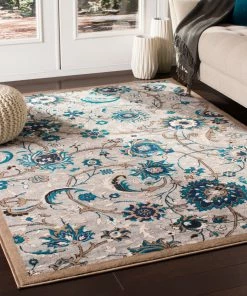 Orrell Traditional Floral Medium All Area Rugs And Runners Traditional Floral Grey Blue Brown Area Rug
