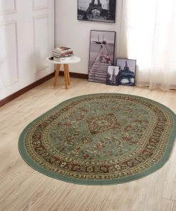 WRG Persian Oriental Design Sage Green Non-Skid Area Rugs All Area Rugs And Runners