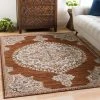 OPVM Vintage Medallion Burnt Orange Beige Ivory Area Rugs