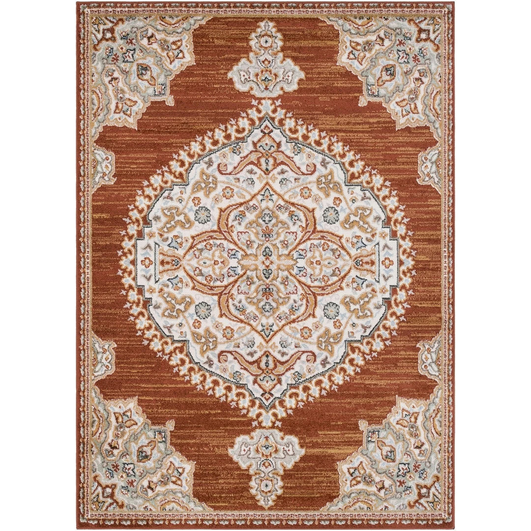 OPVM Vintage Medallion Burnt Orange Beige Ivory Area Rugs 5 OPVM Vintage Medallion Burnt Orange Beige Ivory Area Rugs