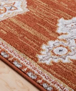OPVM Vintage Medallion Burnt Orange Beige Ivory Area Rugs 9 OPVM Vintage Medallion Burnt Orange Beige Ivory Area Rugs