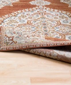 OPVM Vintage Medallion Burnt Orange Beige Ivory Area Rugs 8 OPVM Vintage Medallion Burnt Orange Beige Ivory Area Rugs