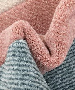 Well Woven Modern Geometric Triangle Pattern Multi Distressed High-Low Area Rug