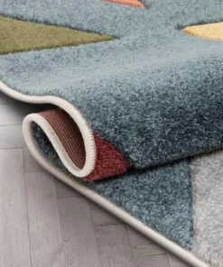 Modern Rugs And Decor All Area Rugs And Runners Modern Geometric Pattern Multi Distressed High-Low Soft Area Rug