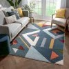 Modern Rugs And Decor All Area Rugs And Runners Modern Geometric Pattern Multi Distressed High-Low Soft Area Rug