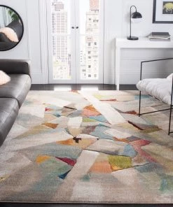 SAFAVIEH All Area Rugs And Runners Porcello Gennady Mid-Century Modern Abstract Rug