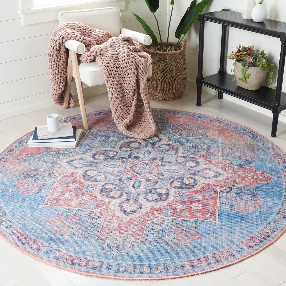 SAFAVIEH Serapi Asel Medallion Distressed Machine Washable Soft Area Rug 10 SAFAVIEH Serapi Asel Medallion Distressed Machine Washable Soft Area Rug