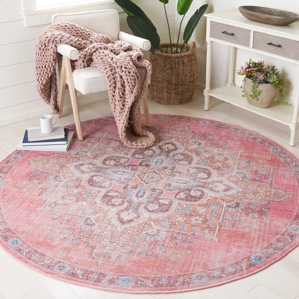 SAFAVIEH Serapi Asel Medallion Distressed Machine Washable Soft Area Rug 19 SAFAVIEH Serapi Asel Medallion Distressed Machine Washable Soft Area Rug
