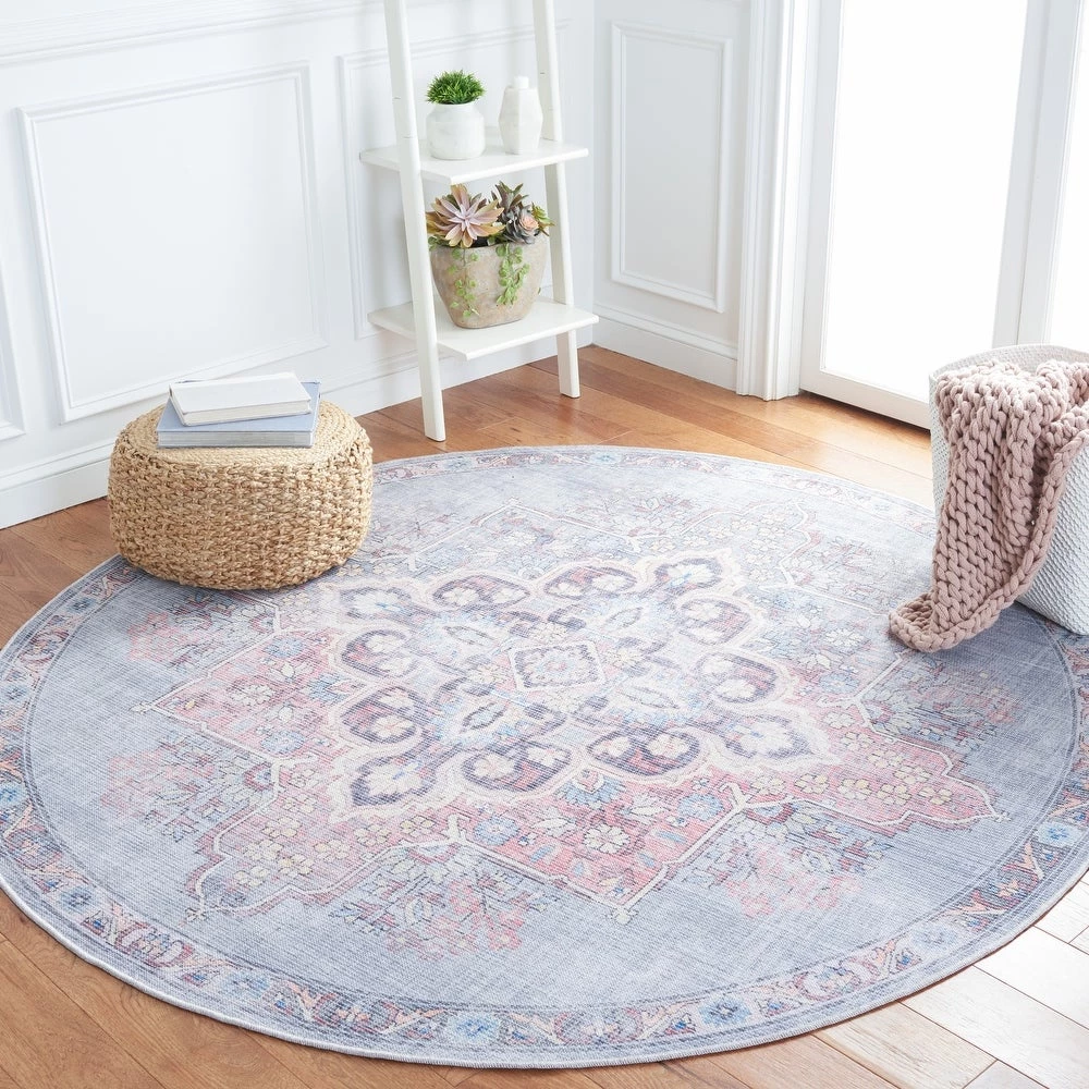 SAFAVIEH Serapi Asel Medallion Distressed Machine Washable Soft Area Rug 13 SAFAVIEH Serapi Asel Medallion Distressed Machine Washable Soft Area Rug