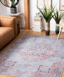 Safavieh All Area Rugs And Runners Serapi Asel Medallion Distressed Machine Washable Soft Rug