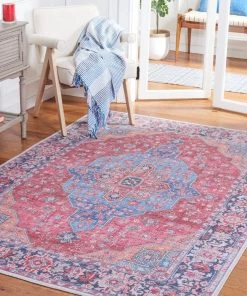 Safavieh Serapi Elen Medallion Distressed Machine Washable Soft Rug