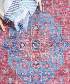 Safavieh Serapi Elen Medallion Distressed Machine Washable Soft Rug