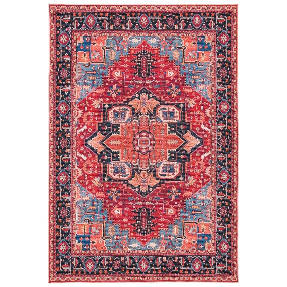 Safavieh Serapi Farnaz Medallion Distressed Machine Washable Soft Rug 2 Safavieh Serapi Farnaz Medallion Distressed Machine Washable Soft Rug