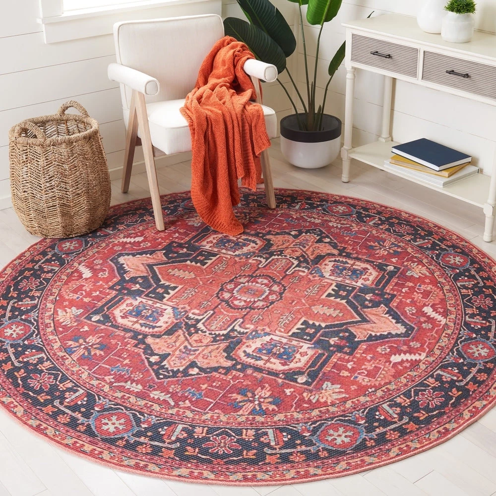 Safavieh Serapi Farnaz Medallion Distressed Machine Washable Soft Rug 7 Safavieh Serapi Farnaz Medallion Distressed Machine Washable Soft Rug