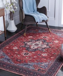 Safavieh Serapi Roelofje Medallion Distressed Machine Washable Soft Rug