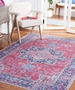Safavieh All Area Rugs And Runners Serapi Sacha Medallion Distressed Machine Washable Soft Rug