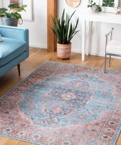 Safavieh Serapi Steffie Medallion Distressed Machine Washable Soft Rug All Area Rugs And Runners