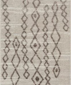 Well Woven Moroccan Diamond Pattern Ivory/Brown High-Low Textured Soft Area Rug All Area Rugs And Runners