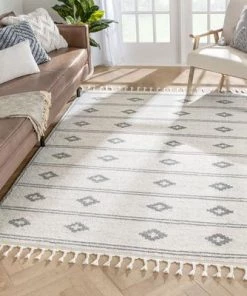 Well Woven All Area Rugs And Runners Moroccan Tribal Diamond Pattern Ivory Grey Area Rug