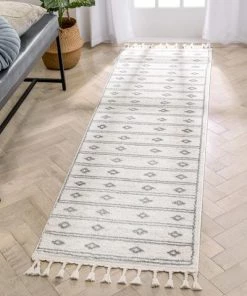 Well Woven All Area Rugs And Runners Moroccan Tribal Diamond Pattern Ivory Grey Area Rug