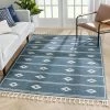 Well Woven Moroccan Tribal Diamond Pattern Blue Soft Area Rug