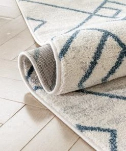 Well Woven All Area Rugs And Runners Moroccan Lattice Trellis Blue Ivory Soft Area Rug