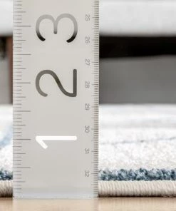 Well Woven Nordic Tribal Geometric Pattern Ivory Blue Soft AreaRug All Area Rugs And Runners