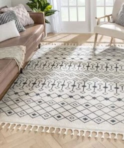 Well Woven Nordic Tribal Trellis Pattern Charcoal Ivory Soft Area Rug All Area Rugs And Runners