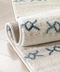 Well Woven Nordic Tribal Ivory Blue Area Rug