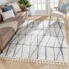 Well Woven Nordic Geometric Pattern Blue Ivory Area Rug All Area Rugs And Runners