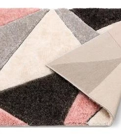WW Venice Blush Modern Geometric 3D Textured Shag Rug All Area Rugs And Runners