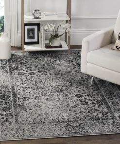 FAS All Area Rugs And Runners Vintage Distressed Grey/Gray / Black Area Rugs